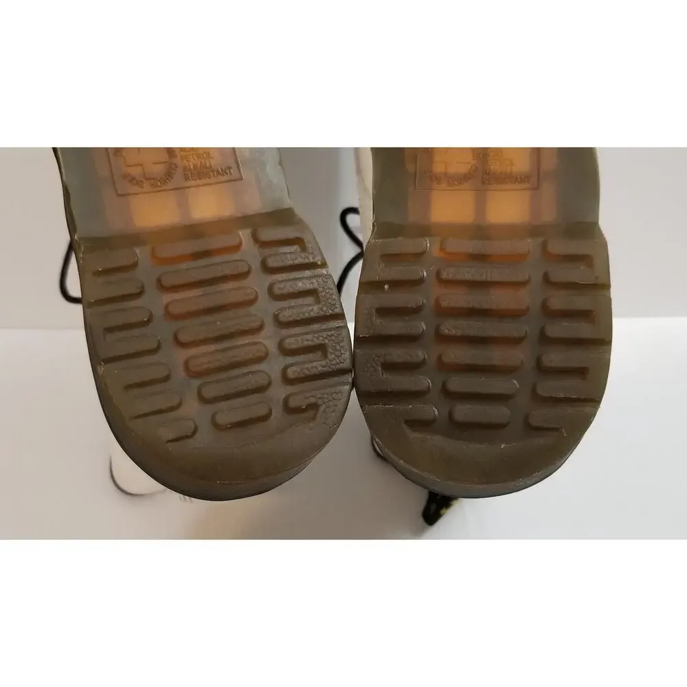 Dr Martens Leather Combat Boot White Women Sz 8 Doc AirWair 11821 Oil Resistant - Picture 10 of 15